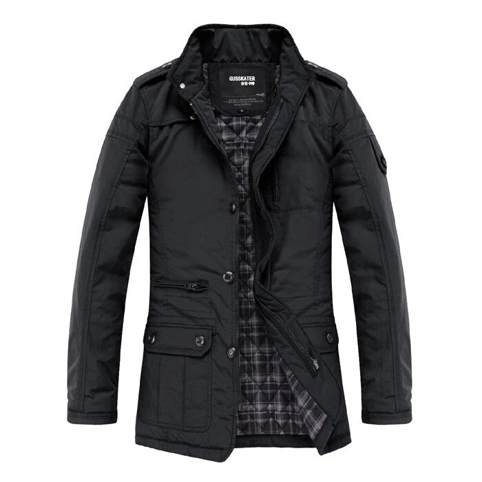 Bentley | Men’s Stand Collar Zip Front Long Sleeve Cargo Jacket
