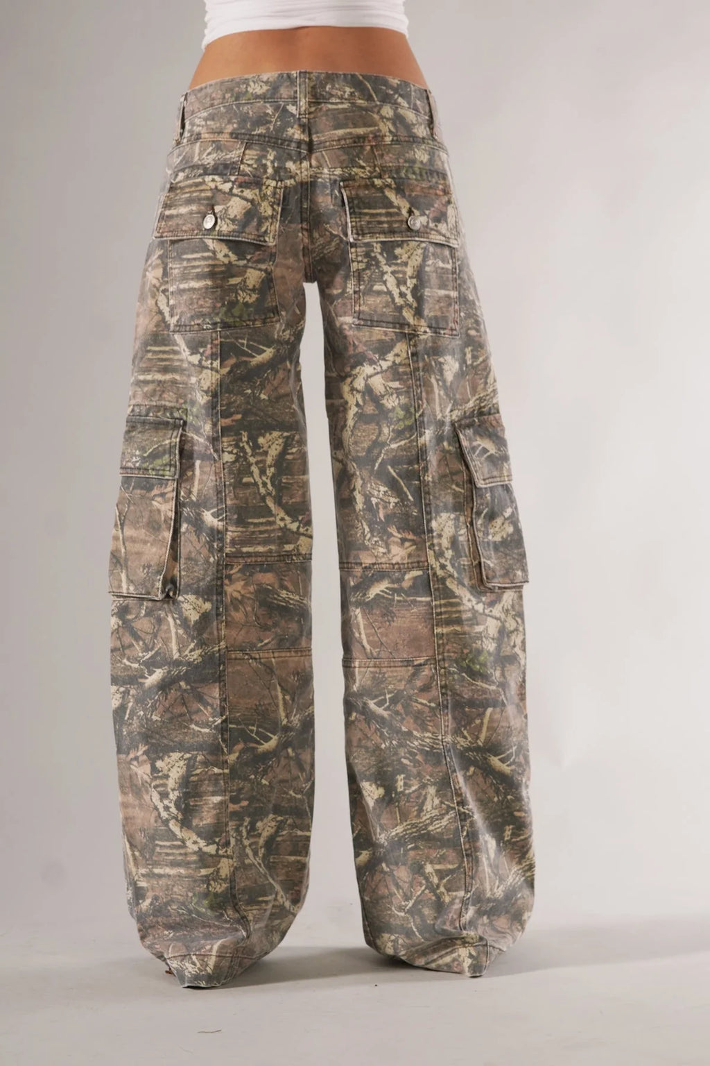 Bertha | Women's Wide-Leg Button Front Utility Cargo Pants