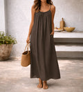 Beth | Women’s Open Back Sleeveless Beach Maxi Dress