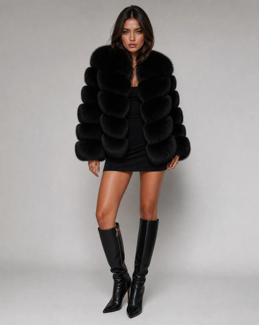 Bethany | Women's Long Sleeve Faux Fur Cropped Jacket
