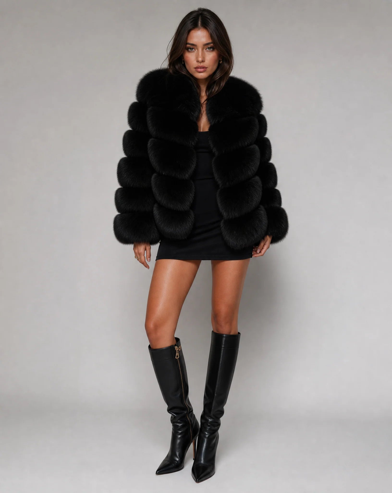 Bethany | Women's Long Sleeve Faux Fur Cropped Jacket