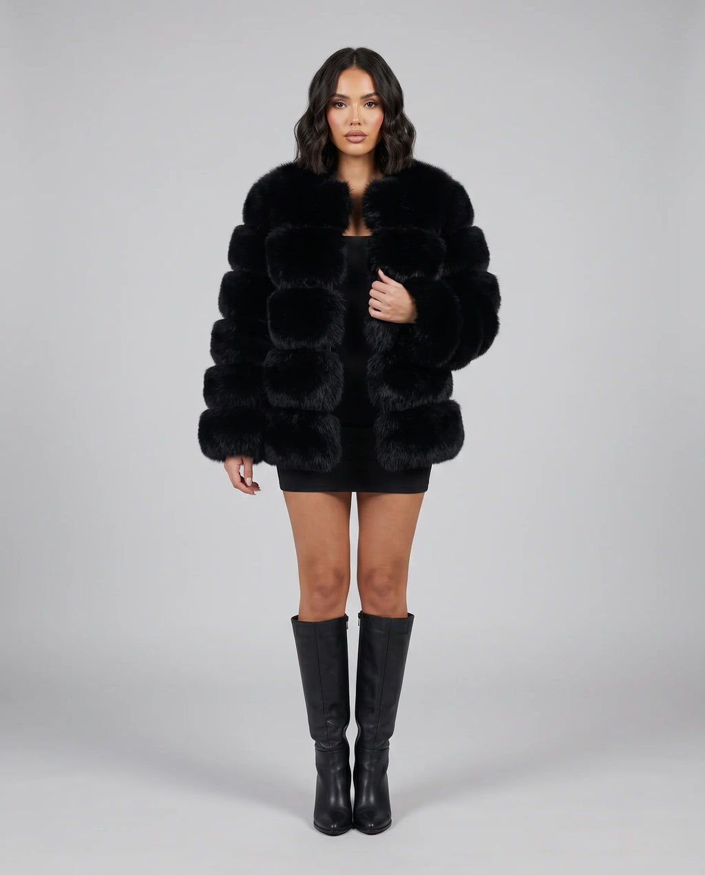 Bethany | Women's Long Sleeve Faux Fur Cropped Jacket