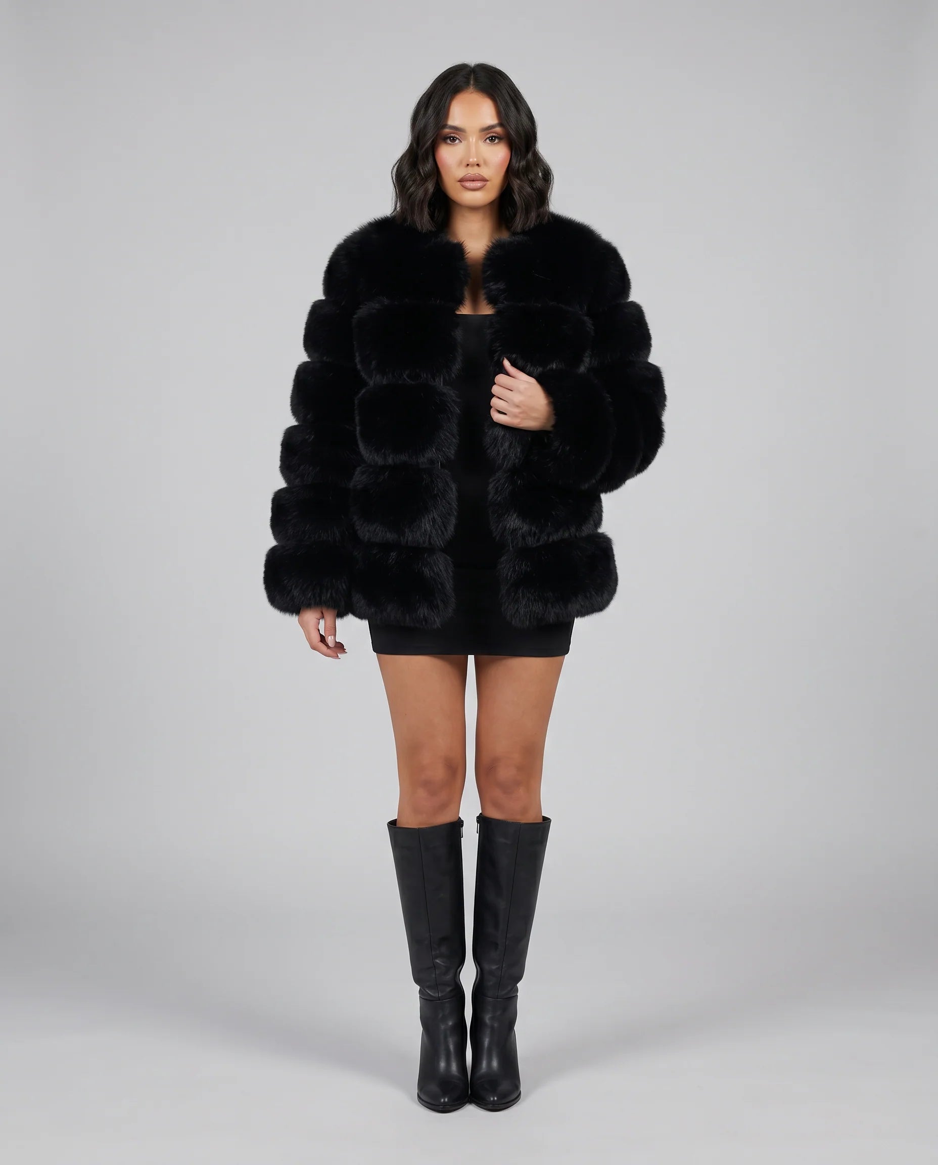 Bethany | Women's Long Sleeve Faux Fur Cropped Jacket