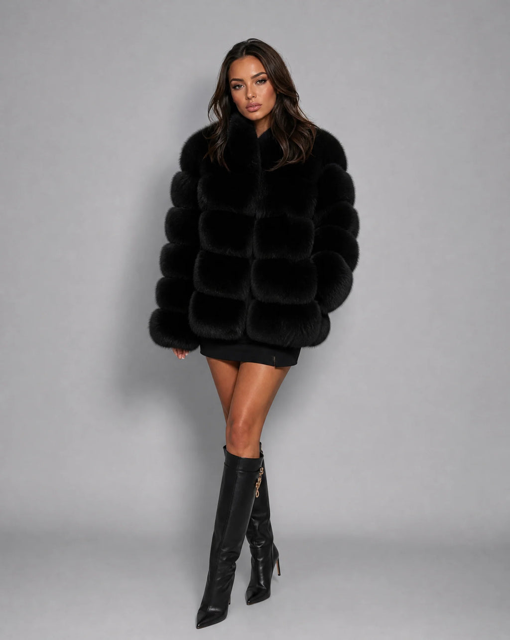 Bethany | Women's Long Sleeve Faux Fur Cropped Jacket