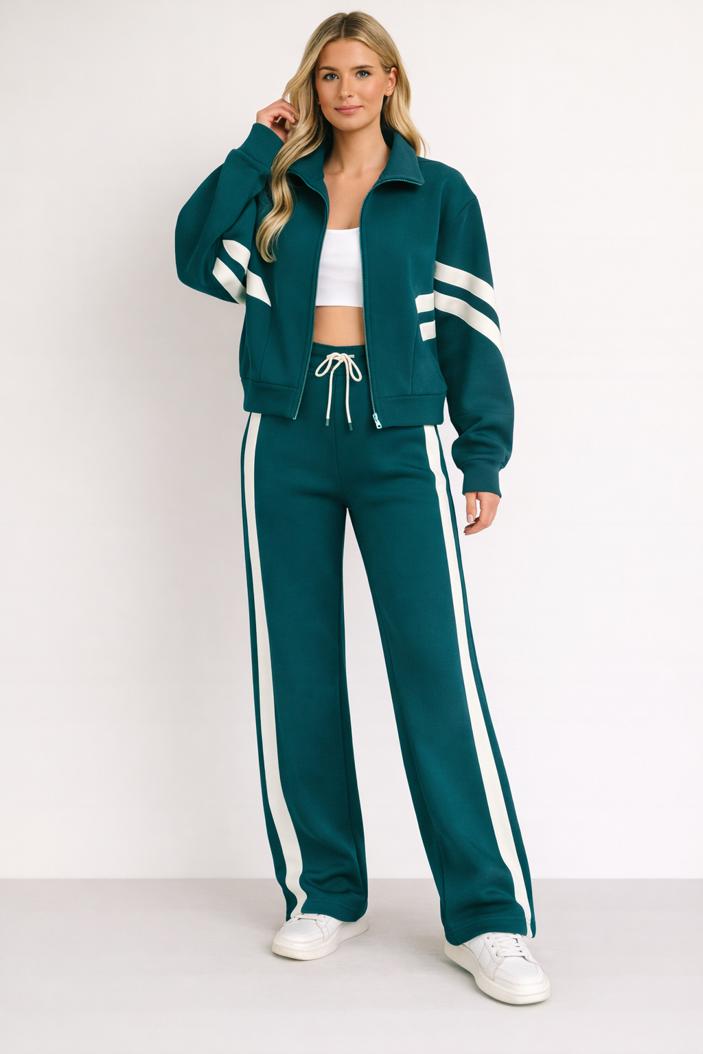 Bette | Women’s Sporty Wide Leg Two-Piece Matching Set