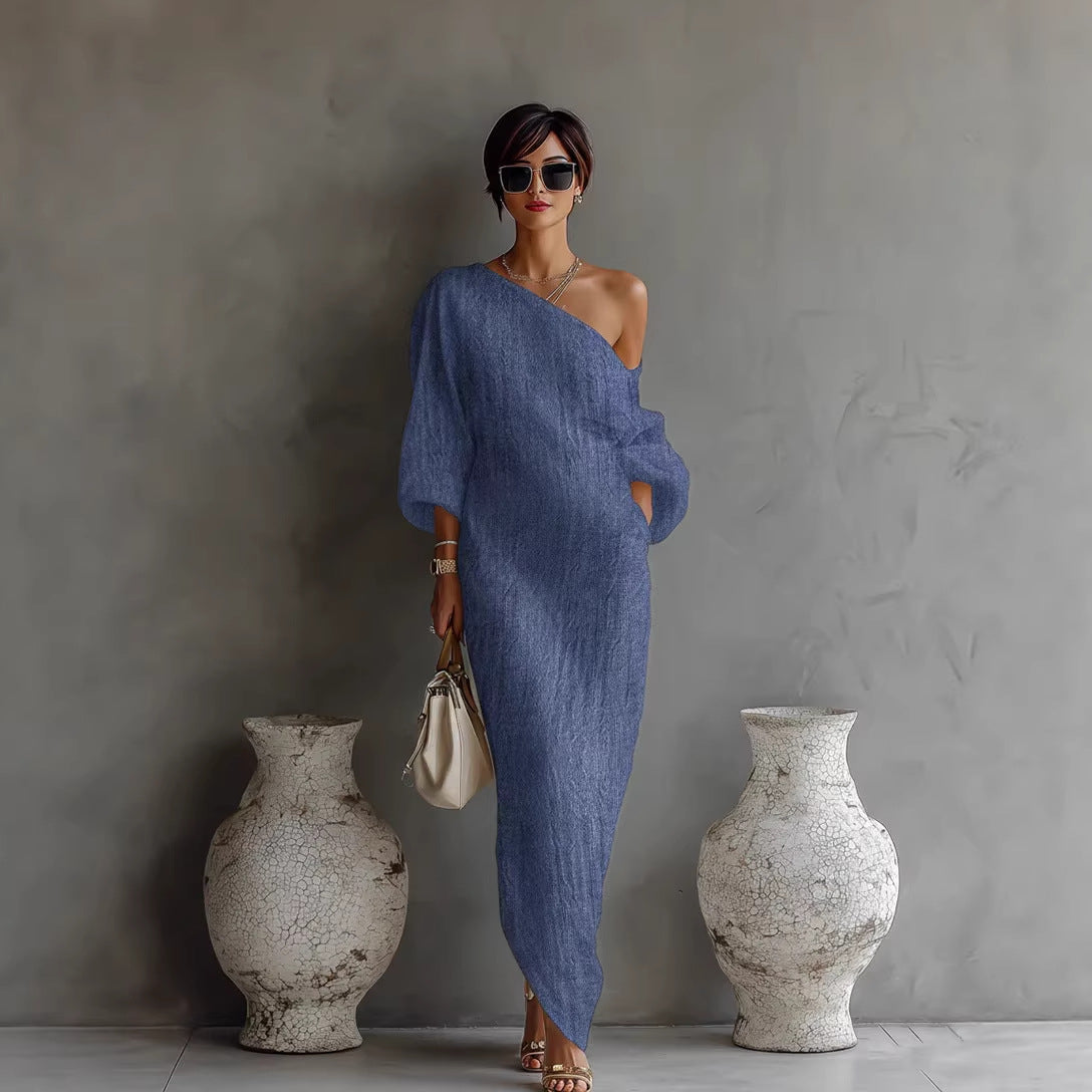 Betty | Women’s One Shoulder Maxi Wedding Guest Dress