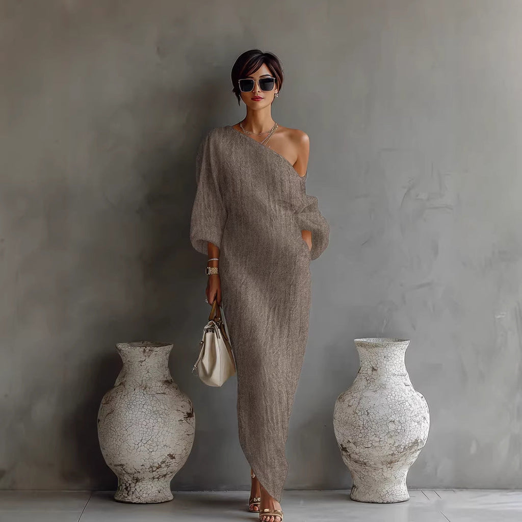 Betty | Women’s One Shoulder Maxi Wedding Guest Dress