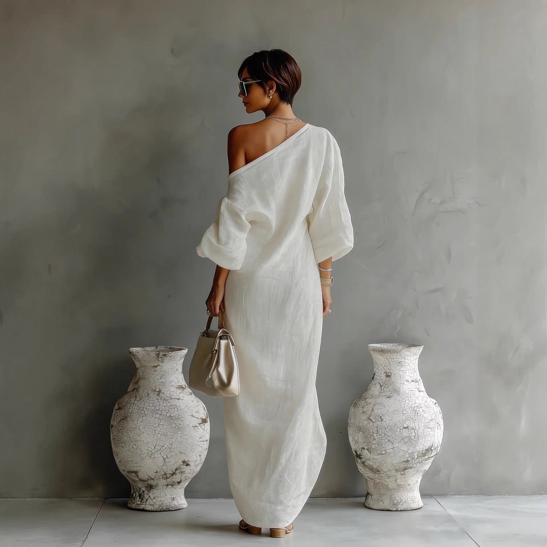 Betty | Women’s One Shoulder Maxi Wedding Guest Dress