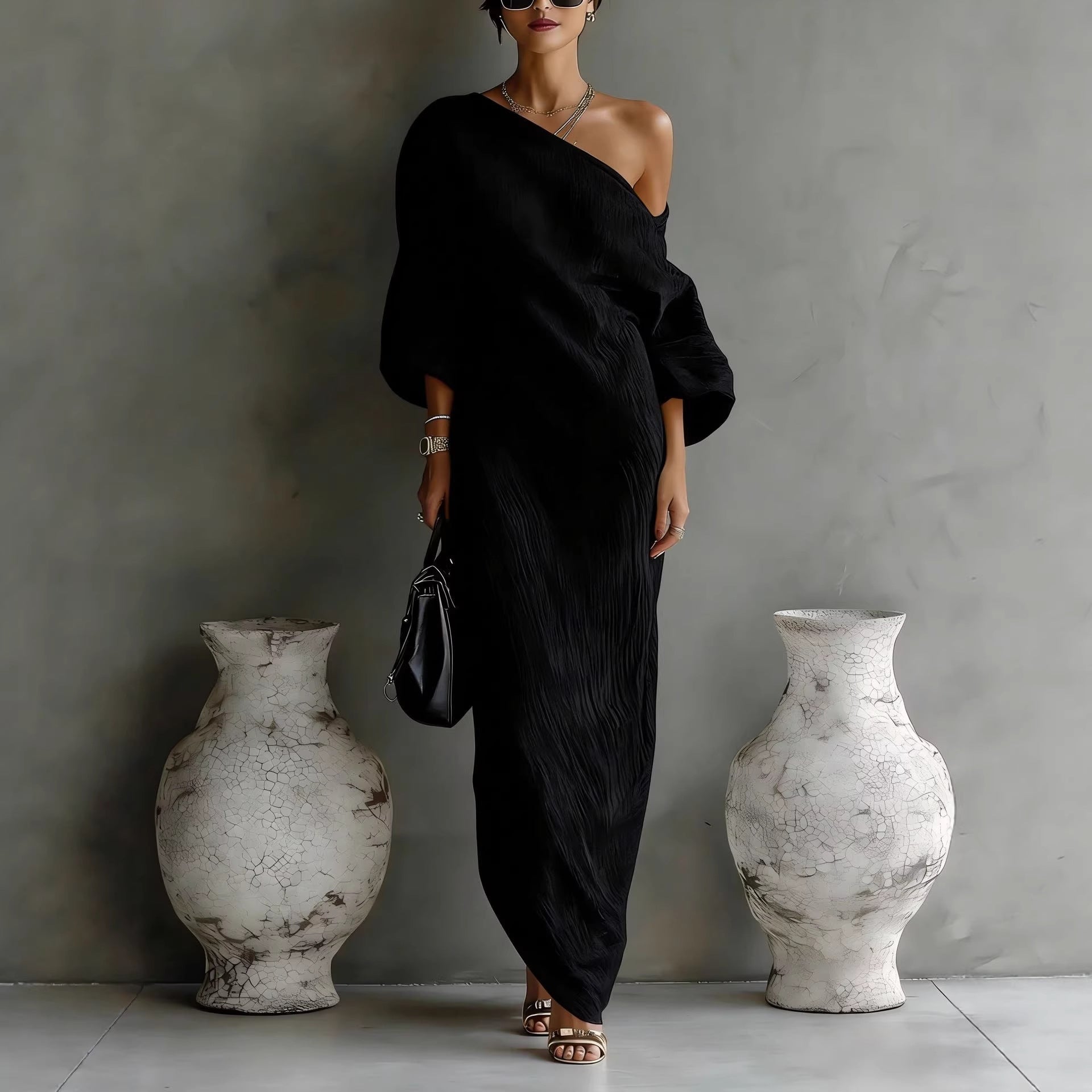 Betty | Women’s One Shoulder Maxi Wedding Guest Dress