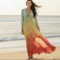 Beverley | Women’s Long Sleeve Flowy Beach Maxi Dress