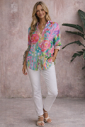 Abigail | Women's Button Up Collared Floral Summer Blouse