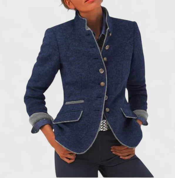 Blaine | Women’s Button Front Long Sleeve Pocket Jacket