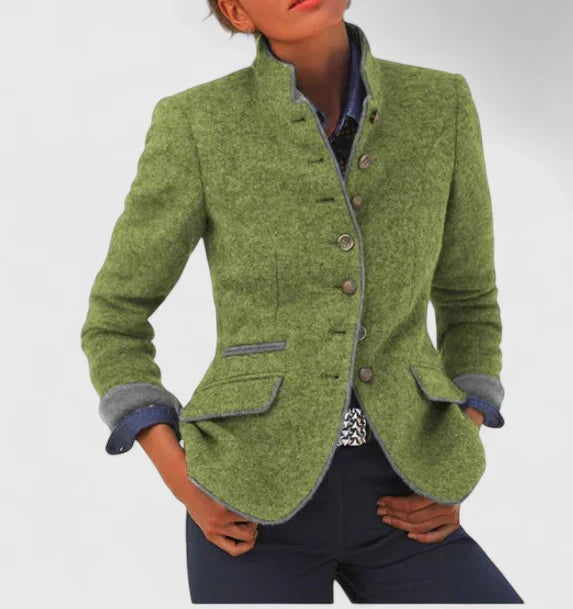 Blaine | Women’s Button Front Long Sleeve Pocket Jacket