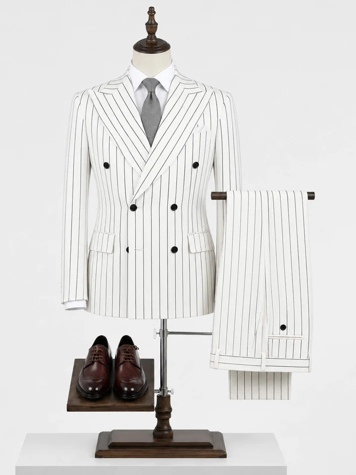Blair | Men’s Double Breasted Vertical Stripe Formal Suit
