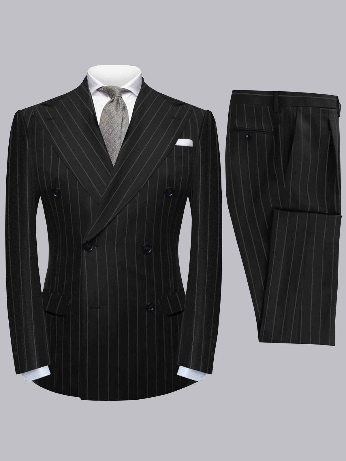 Blair | Men’s Double Breasted Vertical Stripe Formal Suit