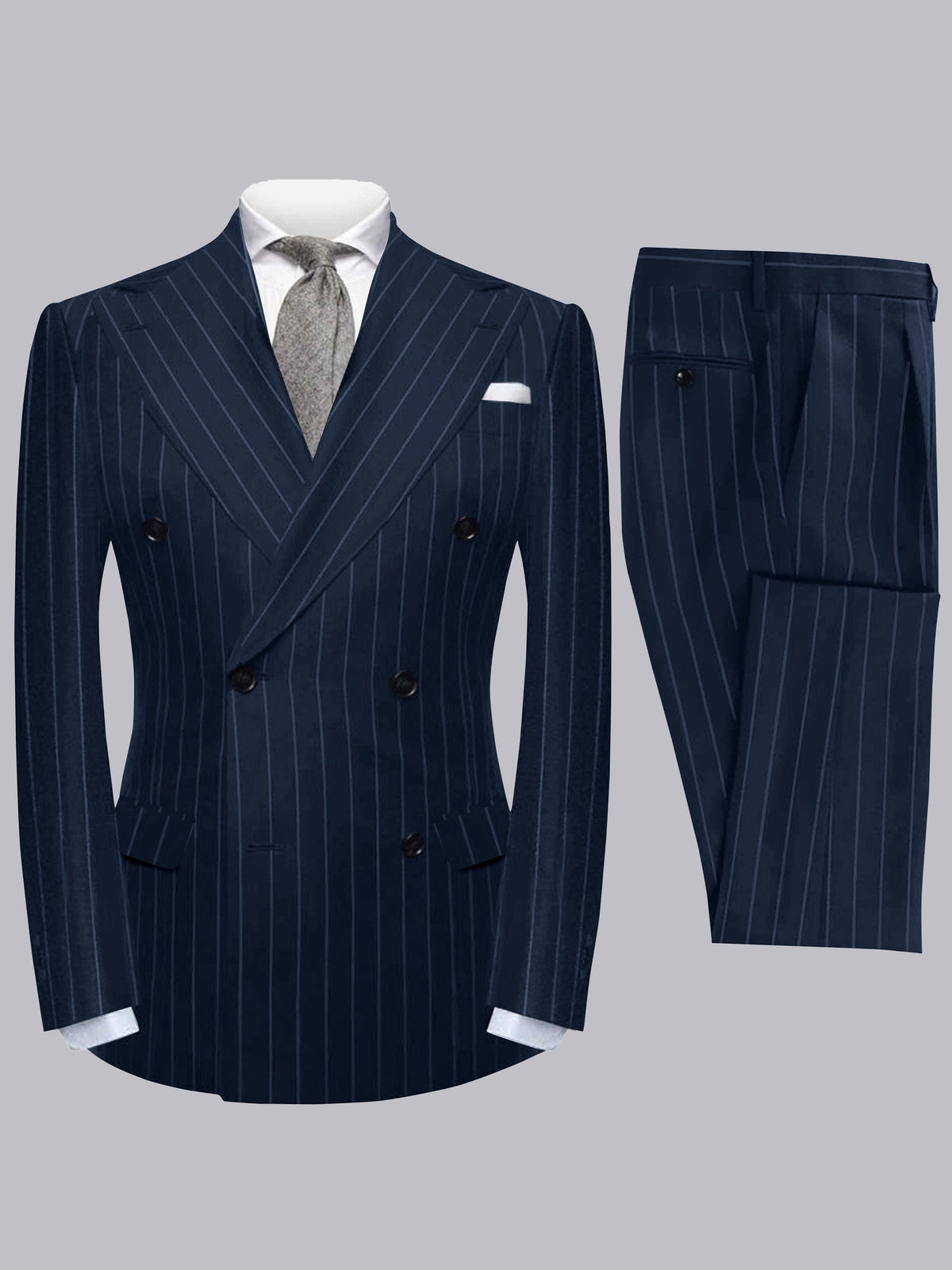 Blair | Men’s Double Breasted Vertical Stripe Formal Suit