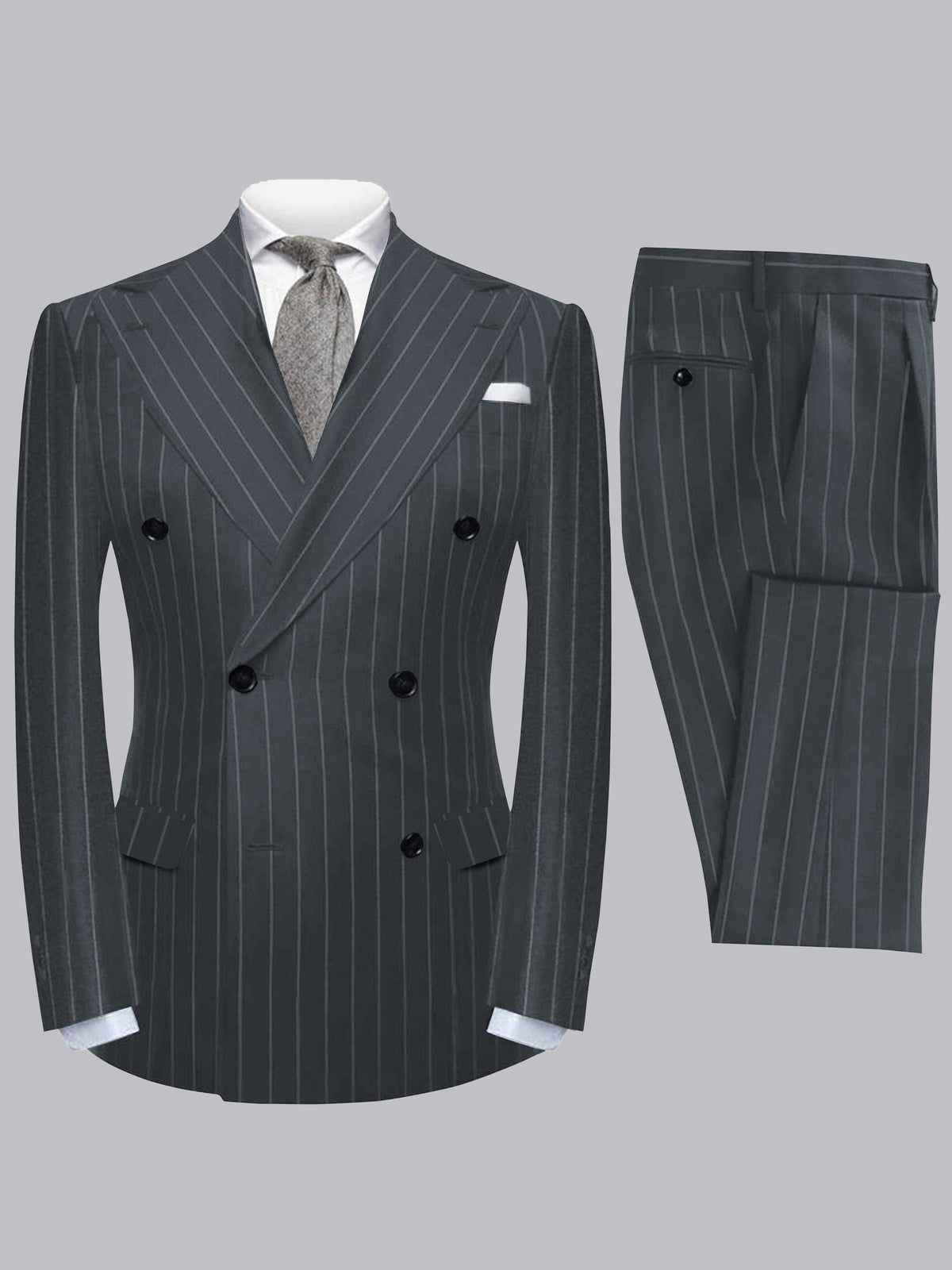 Blair | Men’s Double Breasted Vertical Stripe Formal Suit