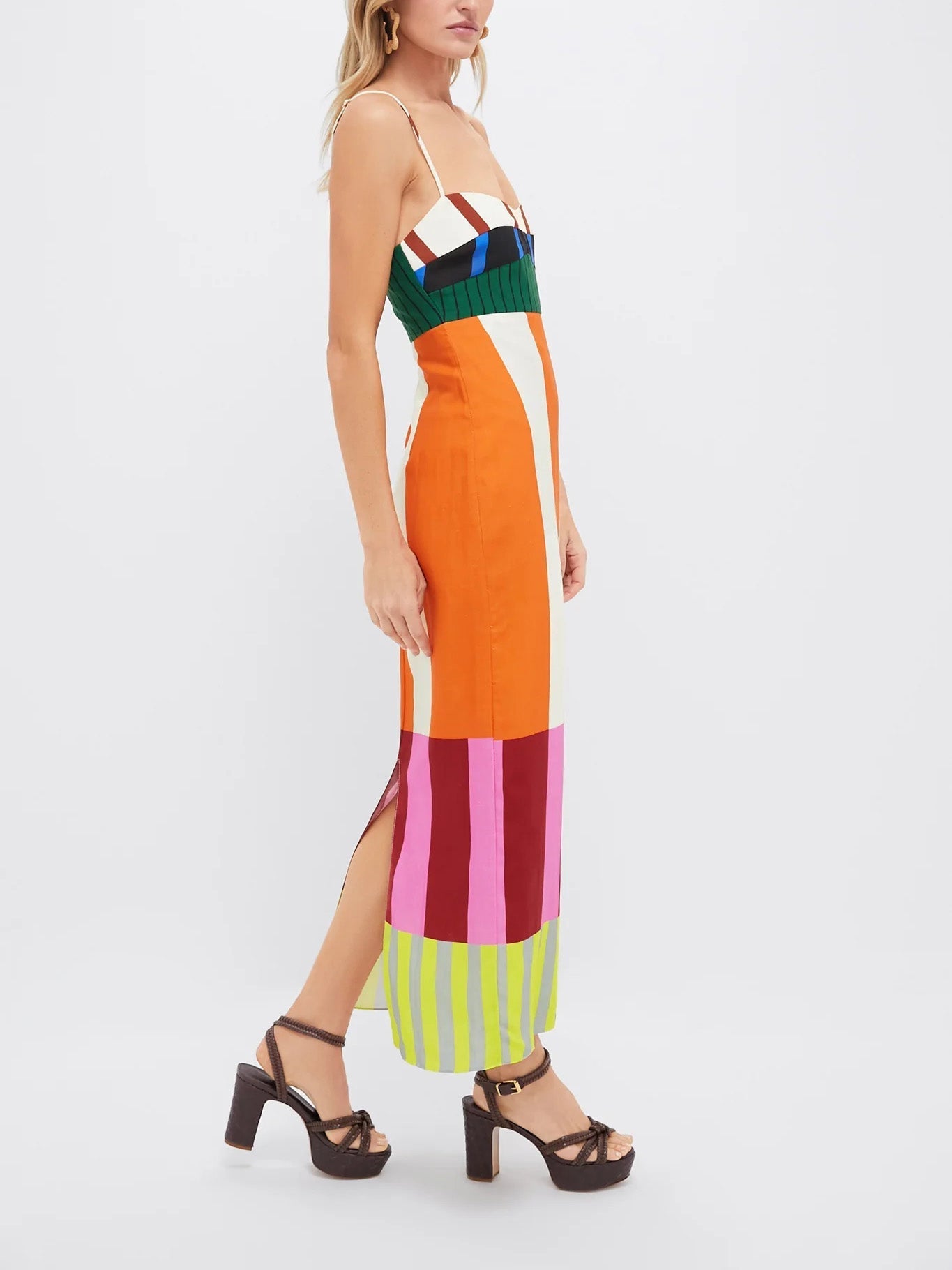 Blanche | Women’s Vertical Stripe Sleeveless Maxi Dress