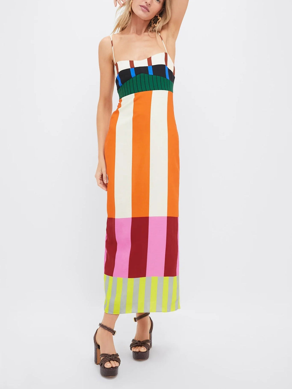 Blanche | Women’s Vertical Stripe Sleeveless Maxi Dress