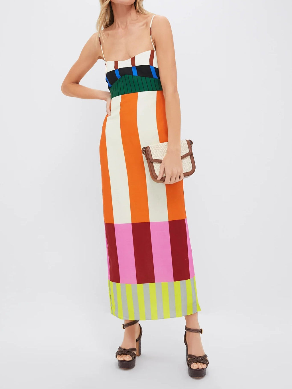 Blanche | Women’s Vertical Stripe Sleeveless Maxi Dress