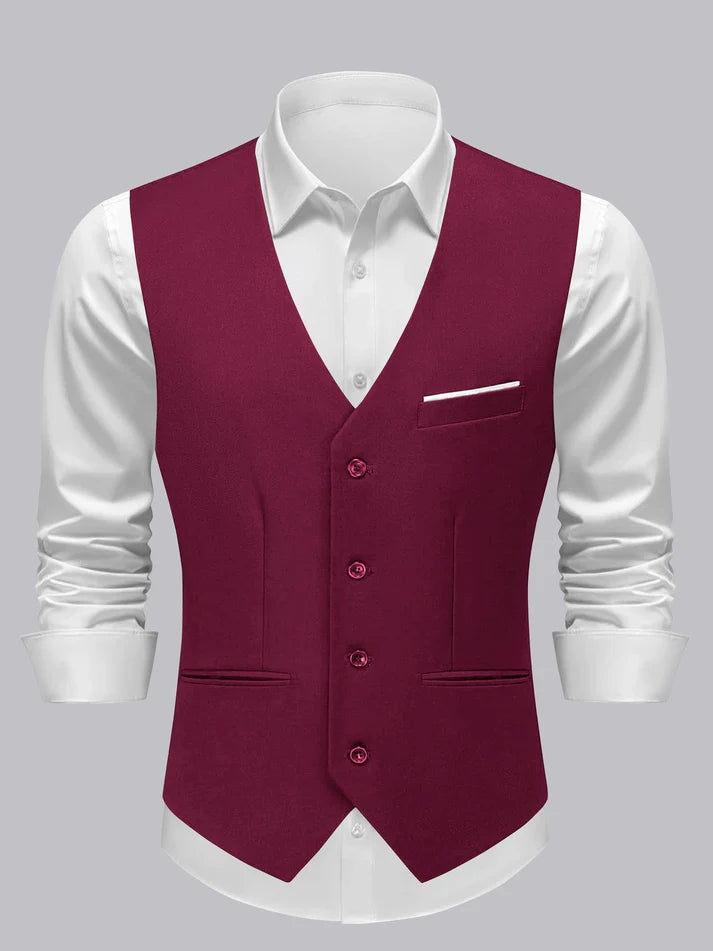 Braeden | Men’s Single Breasted V Neck Button Front Vest