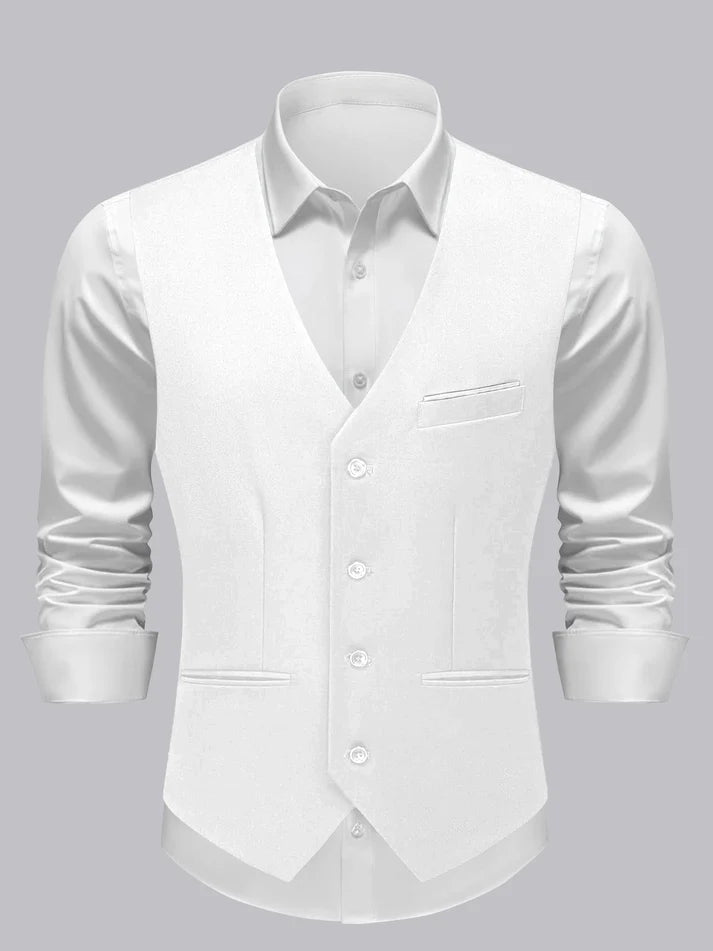 Braeden | Men’s Single Breasted V Neck Button Front Vest