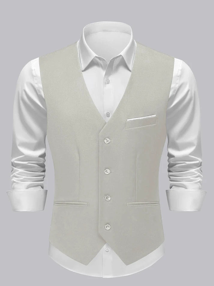 Braeden | Men’s Single Breasted V Neck Button Front Vest