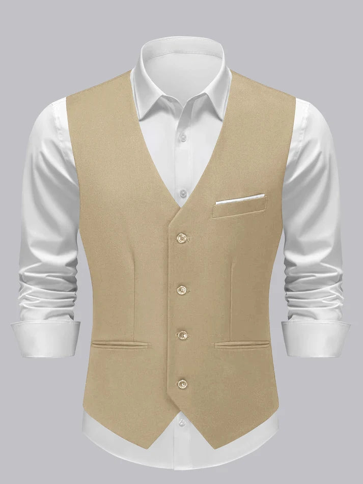 Braeden | Men’s Single Breasted V Neck Button Front Vest
