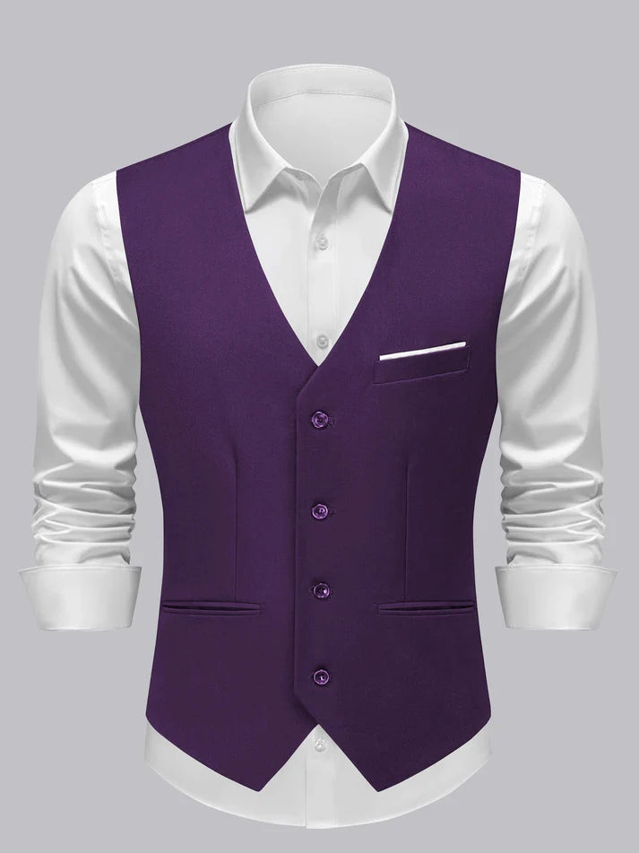 Braeden | Men’s Single Breasted V Neck Button Front Vest