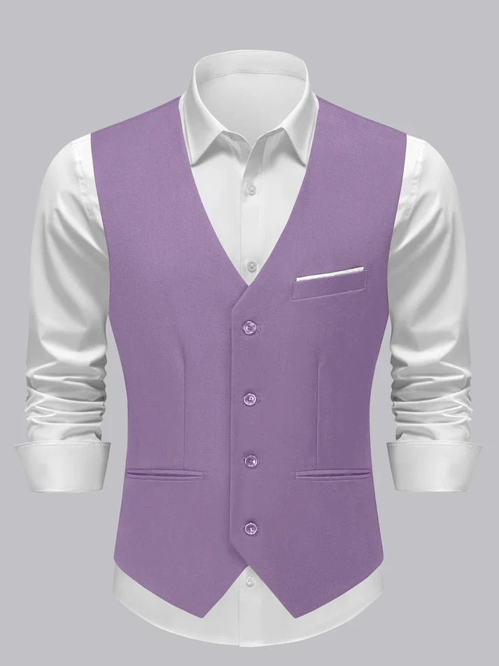 Braeden | Men’s Single Breasted V Neck Button Front Vest