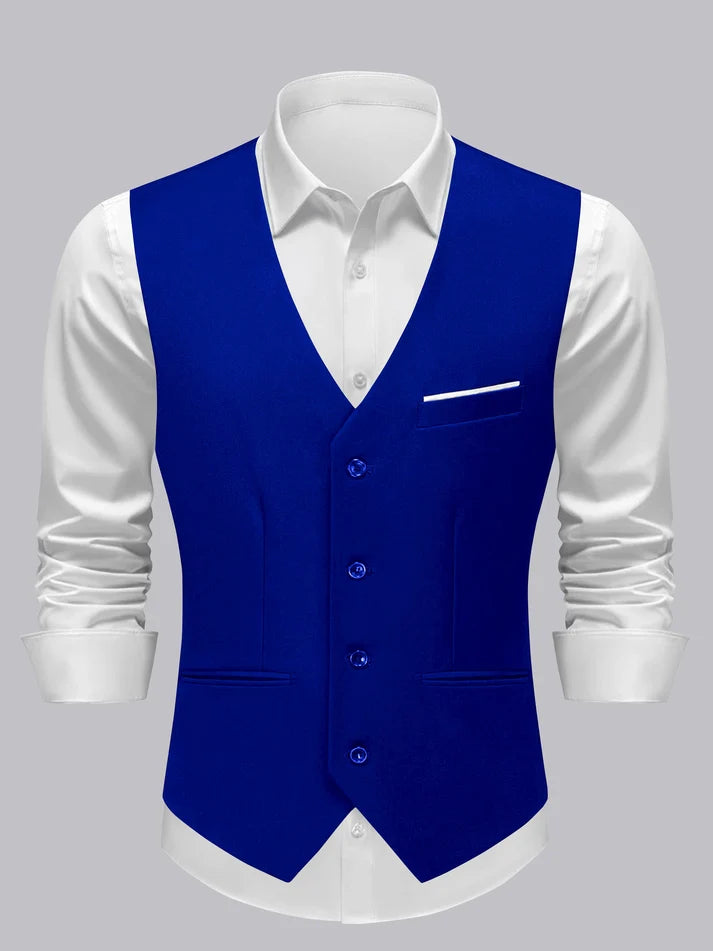 Braeden | Men’s Single Breasted V Neck Button Front Vest