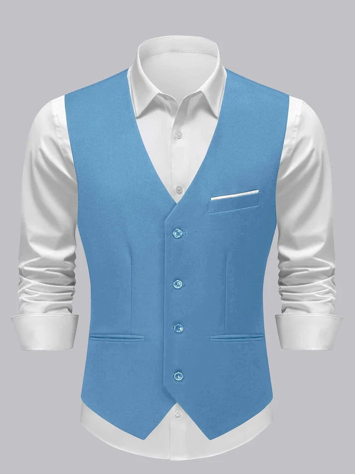 Braeden | Men’s Single Breasted V Neck Button Front Vest