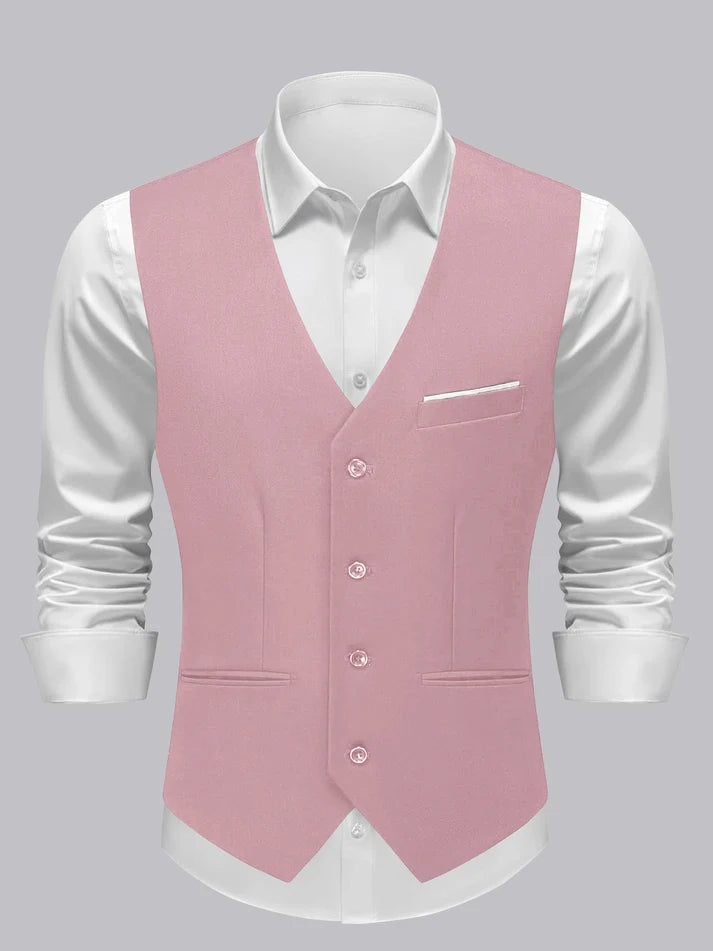 Braeden | Men’s Single Breasted V Neck Button Front Vest