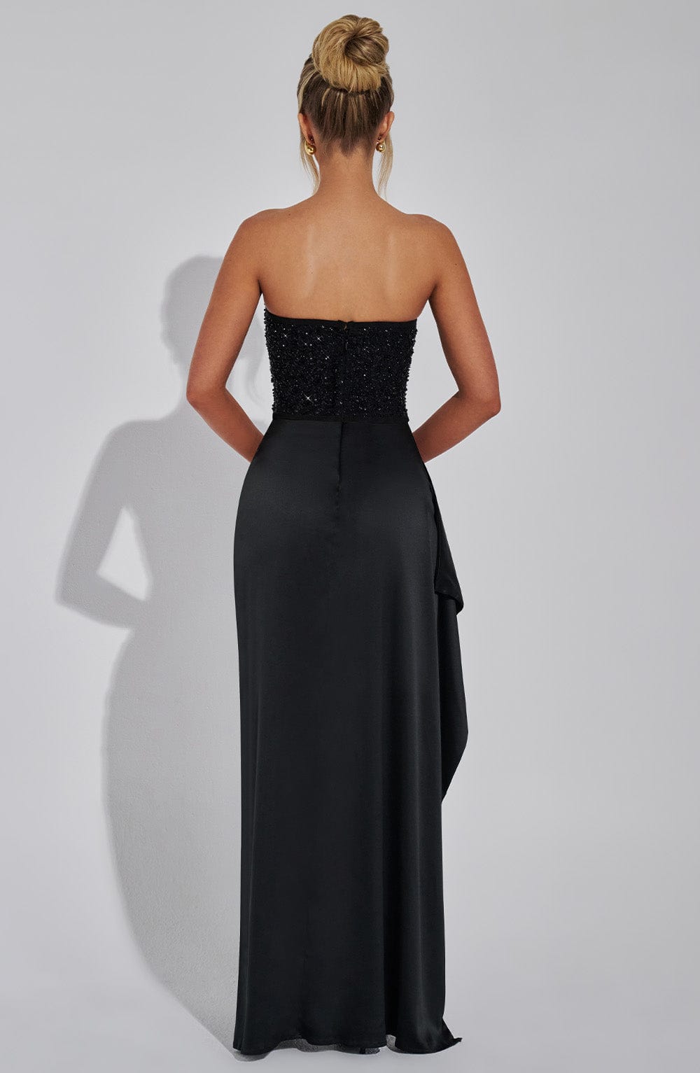 Bree | Women’s Strapless High Slit Sweetheart Neck Maxi Dress