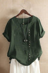 Brenda | Women’s Short Sleeve Button Detail Summer Top