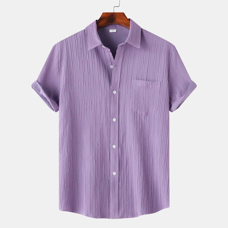 Brennan | Men’s Short Sleeve Vertical Stripe Polo Shirt