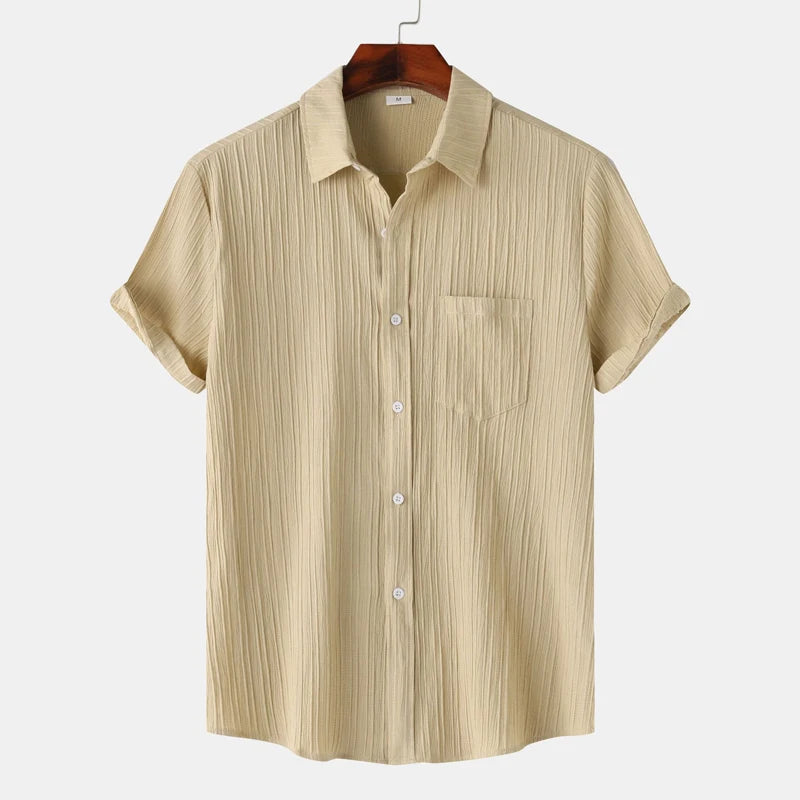 Brennan | Men’s Short Sleeve Vertical Stripe Polo Shirt