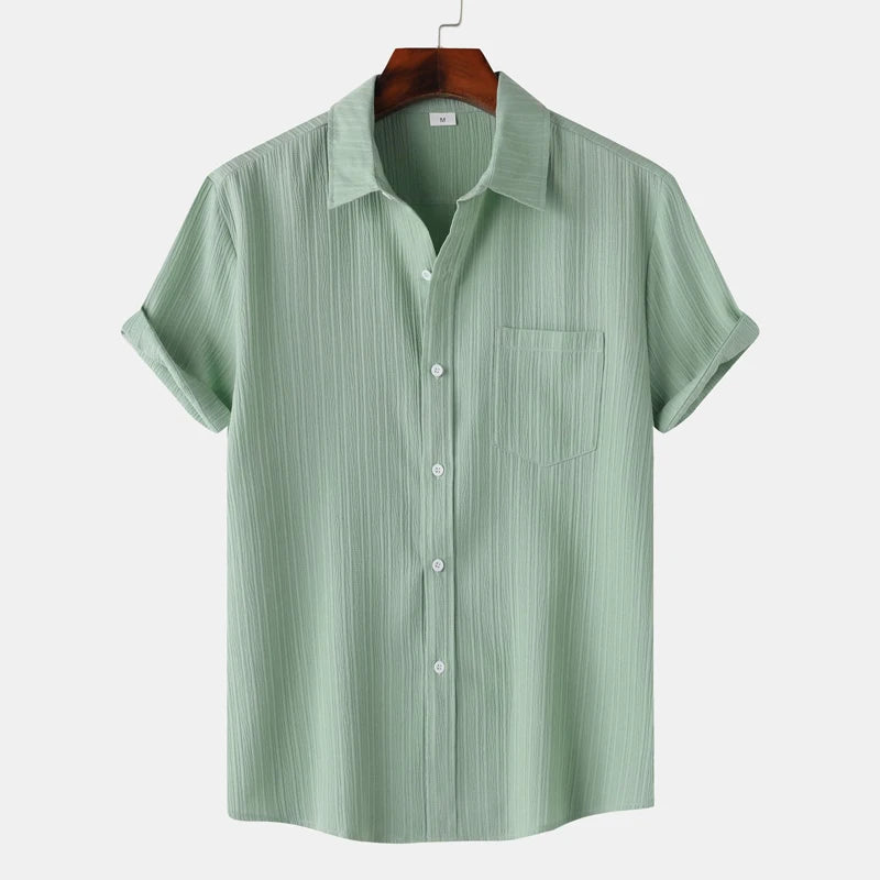 Brennan | Men’s Short Sleeve Vertical Stripe Polo Shirt