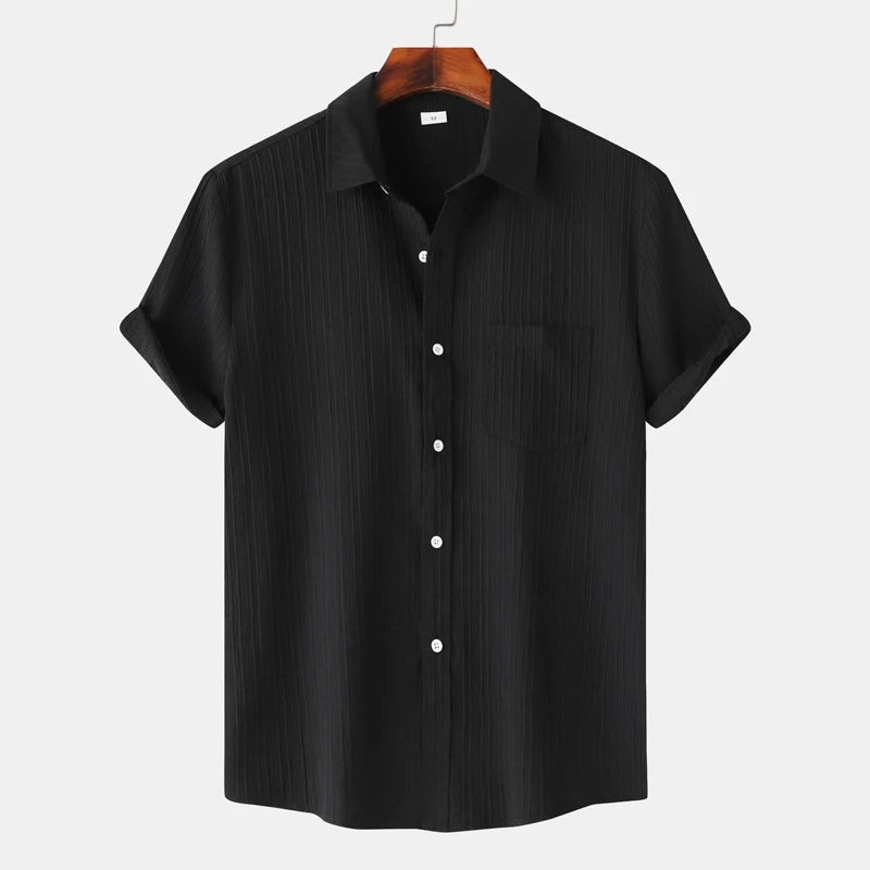 Brennan | Men’s Short Sleeve Vertical Stripe Polo Shirt