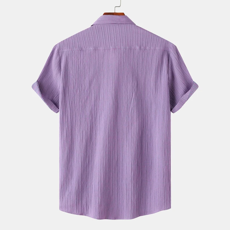 Brennan | Men’s Short Sleeve Vertical Stripe Polo Shirt