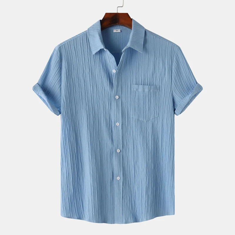 Brennan | Men’s Short Sleeve Vertical Stripe Polo Shirt