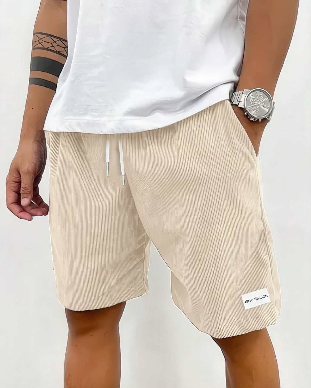Brent | Men’s Drawstring Waist Textured Summer Shorts