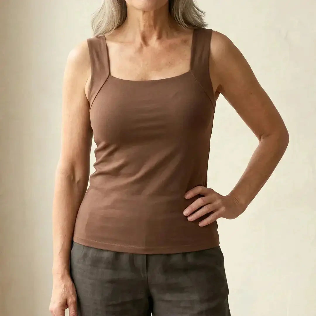 Brieanna | Women's Square Neck Sleeveless Bra Tank Top
