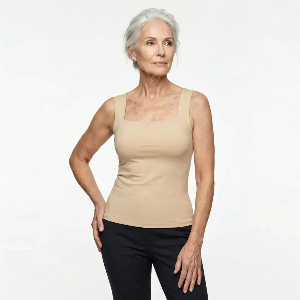 Brieanna | Women's Square Neck Sleeveless Bra Tank Top