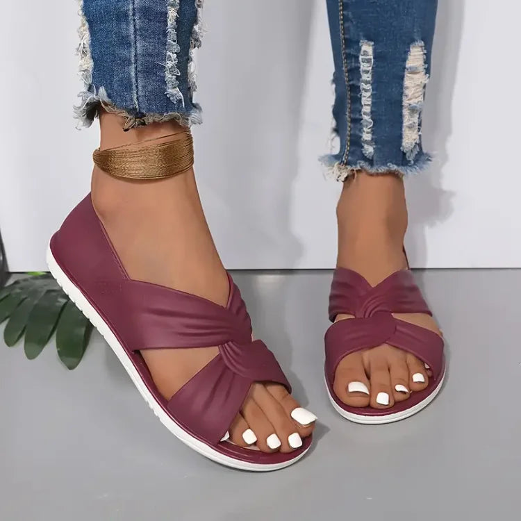 Briella | Women's Slip-On Round Toe Cut Out Summer Sandals