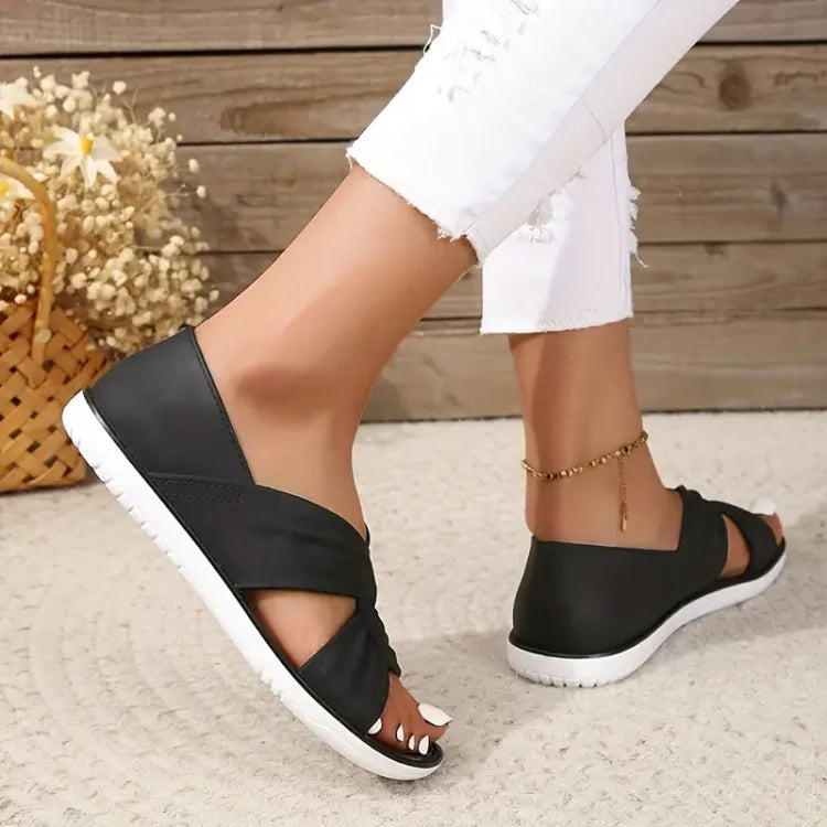 Briella | Women's Slip-On Round Toe Cut Out Summer Sandals