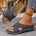 Brielle | Women's Slip On Backless Platform Wedge Summer Slides