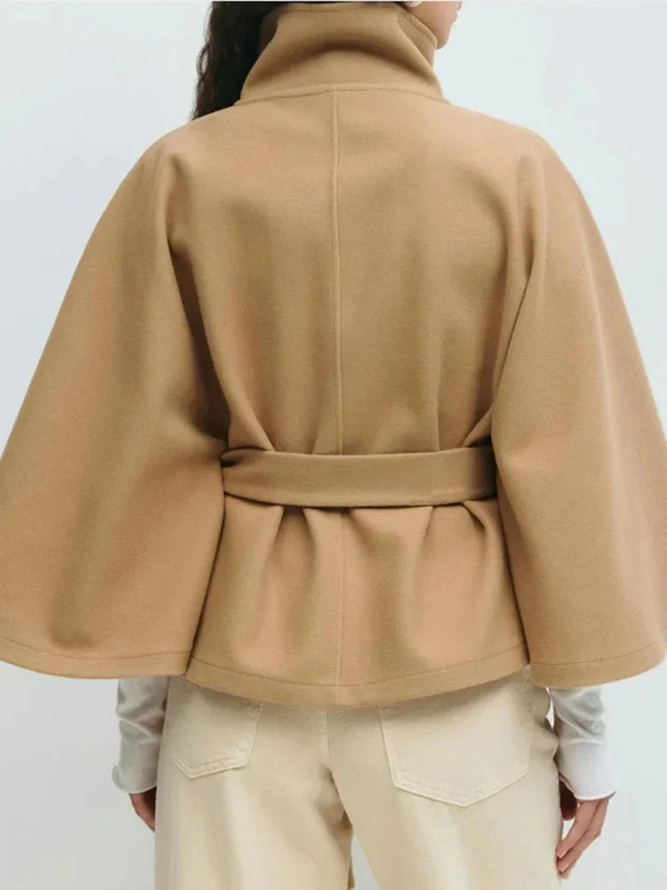 Bristol | Women’s High Collar Batwing Sleeve Waist Tie Jacket