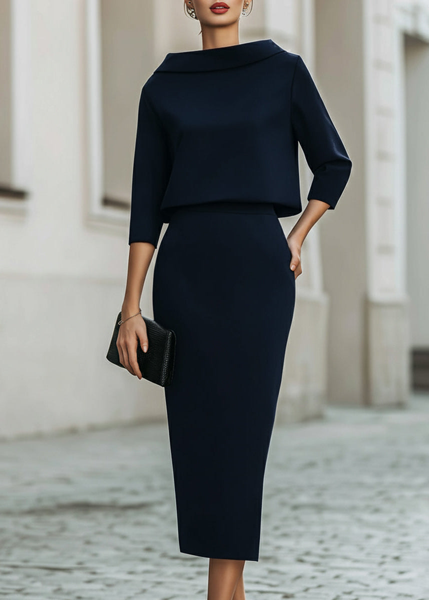 Brittney | Women’s Boat Neck Wedding Guest Midi Dress