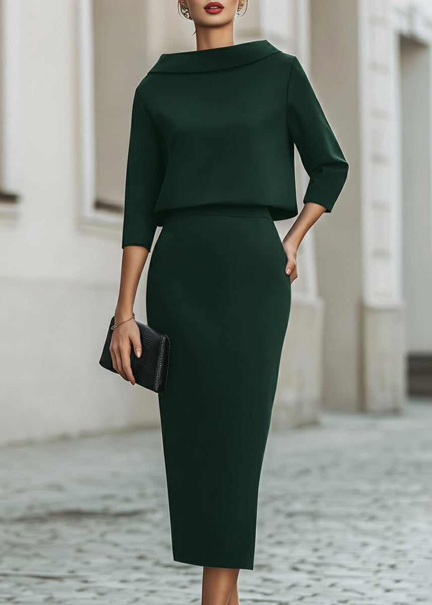 Brittney | Women’s Boat Neck Wedding Guest Midi Dress